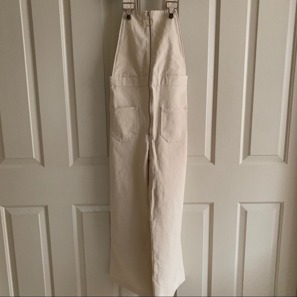 Lykke Wullf Cream Denim Overalls Jumpsuit S NWT - Picture 8 of 8